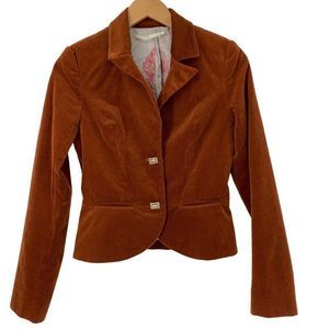 Womens Twelth Street Cynthia Vincent Velvet Riding Jacket Size Small Spice 3913